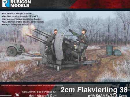 2cm Flakvierling 38 with SdAh 51 52 & Crew Anti-Aircraft Gun For Sale