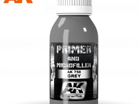 AK Interactive Metallic Grey Primer And Microfiller 100 ml Online now