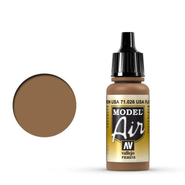 Vallejo 71026 Model Air USA Flat Brown 17 ml Acrylic Airbrush Paint Cheap