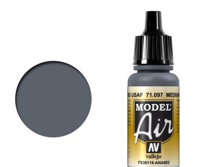 Vallejo 71097 Model Air Medium Gunship Gray 17 ml Acrylic Airbrush Paint Supply