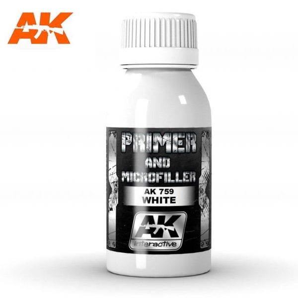 AK Interactive Metallic White Primer And Microfiller 100 ml Cheap