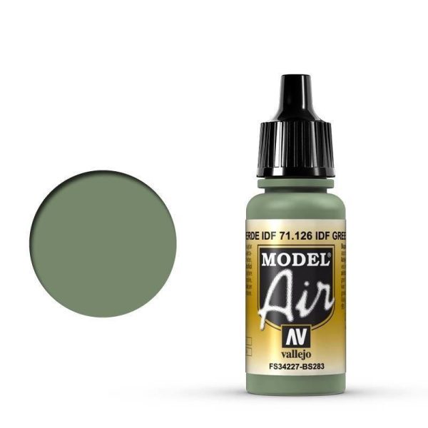 Vallejo 71126 Model Air IDF Green 17 ml Acrylic Airbrush Paint Supply