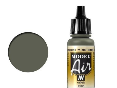 Vallejo 71309 Model Air Dark Slate Grey 17 ml Acrylic Airbrush Paint Supply