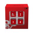 D&D Heavy Metal D6 Red and White Deluxe Dice Set (4) Cheap