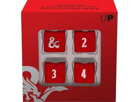 D&D Heavy Metal D6 Red and White Deluxe Dice Set (4) Cheap