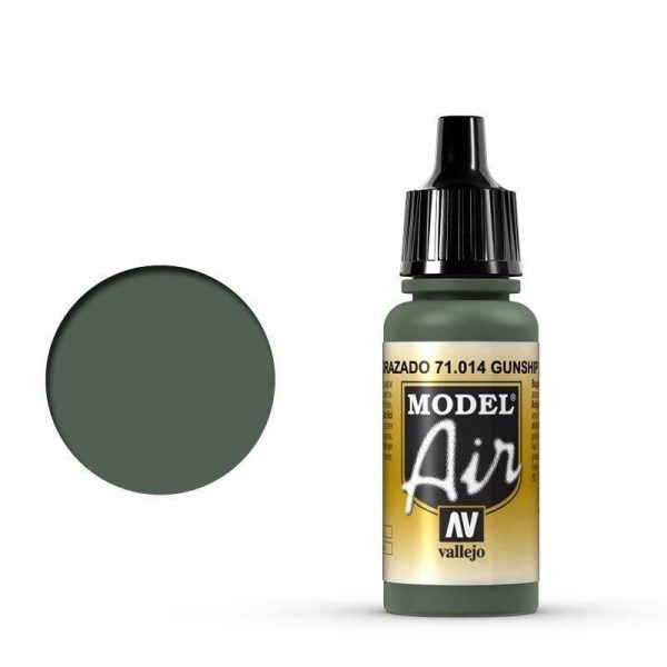 Vallejo 71014 Model Air Gunship Green 17 ml Acrylic Airbrush Paint For Sale