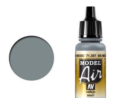 Vallejo 71307 Model Air BS Medium Sea Grey 17 ml Acrylic Airbrush Paint Supply