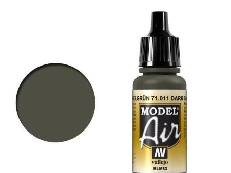 Vallejo 71011 Model Air Dark Green RLM83 17 ml Acrylic Airbrush Paint Hot on Sale