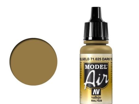 Vallejo 71025 Model Air Dark Yellow 17 ml Acrylic Airbrush Paint Supply