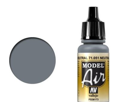 Vallejo 71051 Model Air Neutral Gray 17 ml Acrylic Airbrush Paint Supply