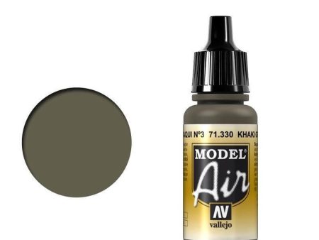 Vallejo 71330 Model Air Khaki Green No. 3 17 ml Acrylic Airbrush Paint For Cheap