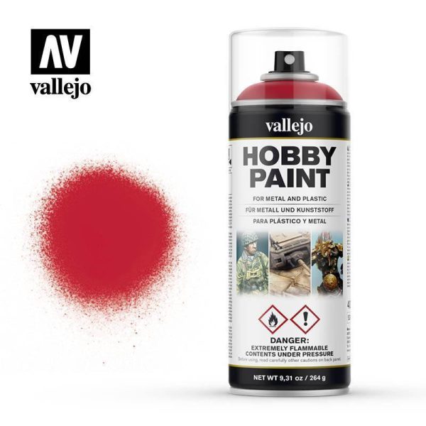 Vallejo 28023 Aerosol Bloody Red 400ml Hobby Spray Paint - Pick-Up Instore Only Discount